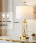 Set Of 2 Dope Gold Table Lamps With USB A And C Ports And Built In Night Light Top Table Lamp Plus Bottom Night Light 4 Way Rotary Switch
