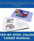 STEM Electronics Kit for Kids 8 Plus 300 Hands On Projects to Learn Circuits and Engineering Build Radios, Sensors, Fans, and More, 60 Parts, Full Color Manual, A Totally Cool Gift for Boys and Girls, snap circuit board with manual