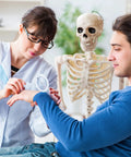 Physical therapist using Six Piece Spinal Goniometer Set With 360 Degree Protractor And Finger Goniometer on patient's wrist