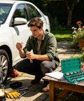 Get That Gritty 12 Point Power Drill Socket Set With Storage Case To Smash Rusty Bolts On Classic Cars And Bikes In Your Garage Without Stressing Out A Bit, teal case open