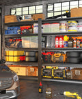 63 Inch Heavy Duty Garage Shelving Unit With Five Tier Adjustable Metal Storage Racks For Workshop Organization in use