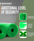 Puncture Proof Fat Tire Liners, Set of 2, showing rolled green liners with cut-to-fit labels, durable plastic for fat bike tires.