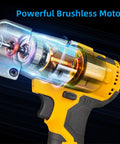 Close-up of Cordless Metal Shears With 600W Brushless Motor for 20V Max Battery Power, transparent view of internal motor