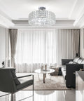 Dope Crystal Semi Flush Mount With Five Lights for hallways kitchens dining rooms and living rooms in sleek glass prism design
