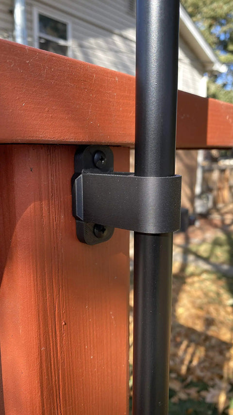 Tiki Torch Deck Or Fence Mount Kit Black For Three Quarter Inch And One Inch Poles Four Sets Keeps Torches Mounted Off Deck