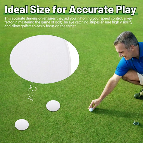 Man using 6 Piece Golf Putting Target Circles Set For Indoor And Outdoor Practice Waterproof PVC Leather Hole Cup Putt Disks