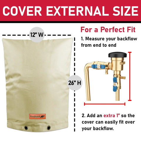 Backflow Preventer Winter Cover Insulation 24 By 24 Inches Outdoor Shield diagram with dimensions and installation guide