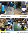 Stackable Drum Spill Containment Pallet With Drain, Detachable Garage, Modular Design For Easy Storage in use