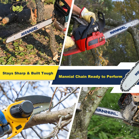 Heavy Duty 12 Inch Chainsaw Chain Kit 3 Pack With Sharpening Kit For Dewalt DCCS620B DCCS620P1 DWO1DT612 in use on various chainsaws