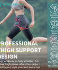 Person running wearing Graphene Thigh And Hamstring Compression Sleeve For Quad Strain Relief Groin Comfort Athletic Recovery