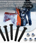 Heavy Duty Two Stage Snow Blower Shear Pin Set With Twenty Top Shelf Metal Replacement Pins For 24 And 28 Inch Self Propelled Winter Gear with black shear pins.