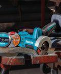 18V LXT Brushless Cordless 3 Inch Cut Off Tool, Tool Only With One Hand Operation, Forward And Reverse Switch shown on a bench