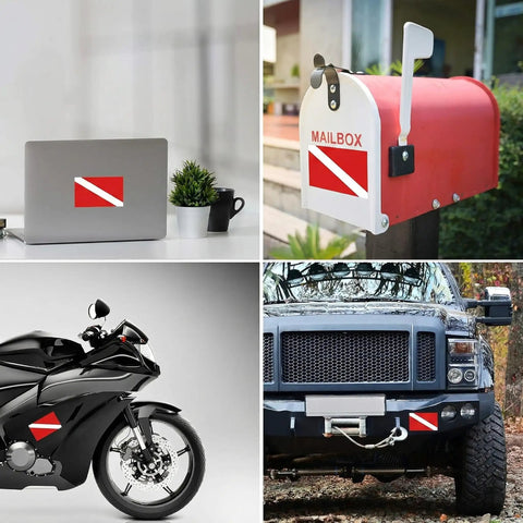 Show Off Your Diver Pride With A 4 Pack Diver Down Flag Sticker Set Durable Weatherproof UV Resistant Heavy Duty Vinyl Decals