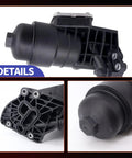 Direct Replacement Engine Oil Filter Housing Assembly Fits Hyundai Santa Fe Kia Sorento Sedona Cadenza close-up view showing mounting details.