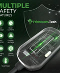 Level 2 Portable Electric Charger 240 Volt With 35 Foot Heavy Duty Cord And Nema 14 30 Plug Features Smart Intelligent Chip for safer power delivery.