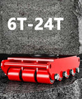 Built Tough Heavy Duty Steel Machinery Roller Mover under a heavy stone, showcasing 360 degree swivel and non-slip grip.