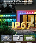 Smart RGB IC Outdoor Lights For House And Garden App And Remote Control Scene Modes IP67 Waterproof 200ft Epic Vibe display
