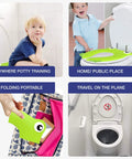 Ditch The Hassle Portable Toddler Potty Training Seat With Super Grippy Silicone Pad, kids using it at home and for travel.