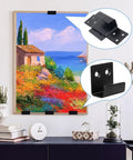 Built Like A Tank Movable Mirror Wall Mount Brackets Stainless Steel Heavy Duty J Hook Clips Include Screws And Anchors Smooth Setup Six Pack Kit on a wall showcasing its use.