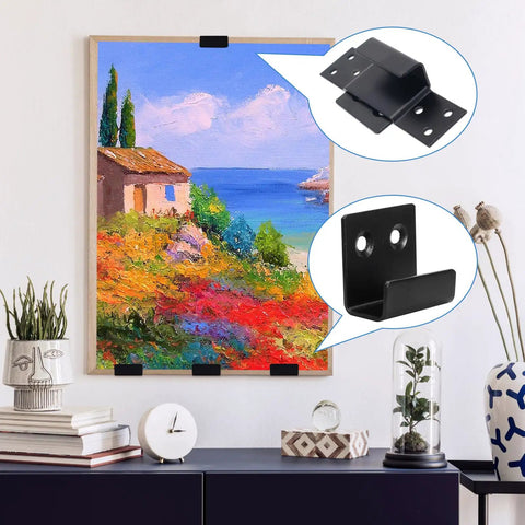 Built Like A Tank Movable Mirror Wall Mount Brackets Stainless Steel Heavy Duty J Hook Clips Include Screws And Anchors Smooth Setup Six Pack Kit on a wall showcasing its use.