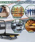 Foldable Platform Cart With 1323 Pound Capacity Four Wheel System Two Swivel And Two Fixed Wheels for various uses