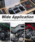 177Pcs Motorcycle Fairing Bolt Kit With M5 M6 Stainless Screws And Washers shown with tools and motorcycles