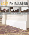 Door draft stopper, white, 3 in x 39 in, under-door seal for interior/exterior doors, installed