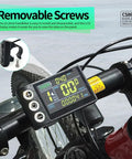 CS866 Mini Color LCD Display on e-bike handlebar with 26A Sine Wave Brushless Controller, showing speed and ride data