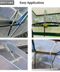 Solar Powered Greenhouse Window Opener, Heat Sensitive Auto Vent Kit With Two Springs in use on greenhouse windows