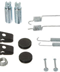 Raybestos R-Line rear parking brake hardware kit for Ford/Lincoln; steel springs, pins, clips, brackets.