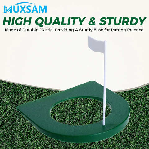 Dope Golf Practice Putting Cup Mat With Hole And Flag For Indoor Outdoor Use Portable Plastic Regulation Cup Training Aid