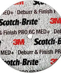 Deburr and Finish PRO Unitized Wheel for Fast Burr Removal, 2 in x 1/2 in x 1/4 in, 6C MED Plus Nonwoven Abrasive logo view