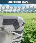Heavy Duty Tablecloth Clips For Outdoor Tables 10 Pack Windproof Stainless Steel Clips Clamp Set Keeps Tablecloth Flat And Secure At Picnics Parties Weddings Camping Home And Restaurant Use shown on a striped tablecloth.