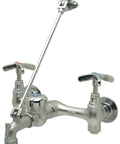 Chrome Double Handle Mop Service Sink Faucet With Vacuum Breaker And Integral Stops, built for heavy duty cleaning jobs, commercial grade