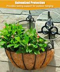 Metal wall planter with flowers mounted on stone surface using Heavy Duty Concrete Anchors And Screws Kit For Drywall Masonry And Brick 180 Piece Wall Hanger Set With 90 Drywall Anchors And 90 Flat Head Screws Includes Drill Bit For Picture Frames And Wall Decor.