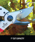 Max Forged Aluminum Bypass Pruner For 1 Inch Cut Capacity trimming grapevine with replaceable steel blade and ergonomic angled head