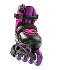 Front view of black/pink Junior Adjustable Inline Skate For Fitness With Breathable Molded Boot, Push Button Size Adjustment Up To Four Full Sizes