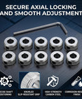 Dead Nuts Secure Set Screw Shaft Collars 5.1mm Bore M3 Locking Ring 10 Pack with hex wrench and smooth finish.