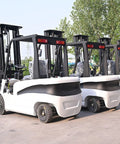 High Performance Electric Forklift Built Tough For Warehouse Users Makes Heavy Pallet Moving A Breeze Battery Powered Stacker, side view of stackers.