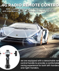 Officially Licensed Lamborghini Remote Control Car One Six Scale Lambo Toy Car With LED Lights 2.4GHz on track with controller inset