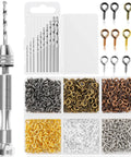 Pin Vise Hand Drill Set With 600 Eye Hooks And 10 Drill Bit Sizes For Jewelry Making, Keychains, Resin Casting And DIY Crafts