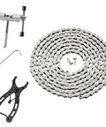 All In One Bike Chain Tool Kit For Six Seven Eight Speed Chains With 126 Link Replacement Chain Breaker And Pliers With Hook