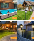 Dusk To Dawn Outdoor Post Lights With Pier Mount Base In Black Weatherproof Aluminum 20 Inch Exterior Pillar Coach Light landscape