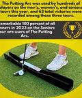 Golfer using MS3D Model Golf Putting Arc Training Aid For A Perfect Stroke And Lower Scores, Midnight Black Finish