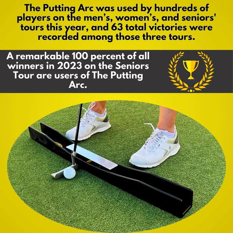 Golfer using MS3D Model Golf Putting Arc Training Aid For A Perfect Stroke And Lower Scores, Midnight Black Finish