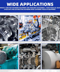 Close-up of metal gear teeth and drive shaft components
Industrial assembly line with robotic arms assembling equipment
Automotive transmission housing with gears and components
Teal industrial motor connected to heavy manufacturing machinery
Close-up of spiral gears and shaft assembly in transmission
Large roll on an automated machine with a control panel nearby
