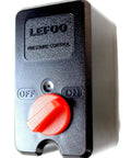Smooth Operator Air Compressor Pressure Switch Single Port With Dead Simple Control Knob 140 To 175 PSI cut out switch with red knob.