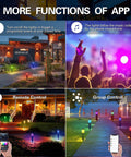 Smart LED Round Bollard Lights With App Control And Alexa Ready Low Voltage 12V 3W RGB Color Changing Outdoor Path Lights app features