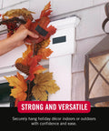 Heavy Duty Velcro Tape 12 Foot Roll Super Strong Sticky Back Holds Up To 10 Lbs used to secure a fall wreath on a door.