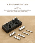 Round Punch Disc Cutter Set for Jewelry Making and Metalworking with 14 punch sizes on display